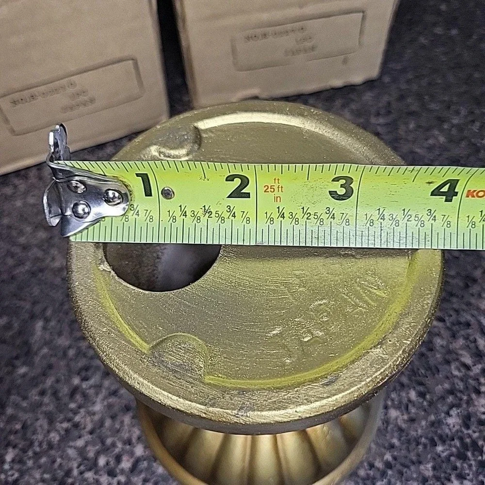VINTAGE Japan Ceramic Gold 3 Sized Candle Holders Mid Century Modern w/ Box (2)